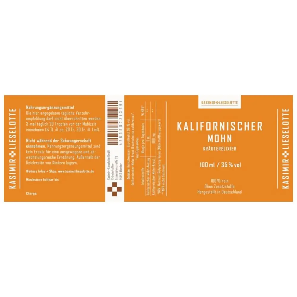 Kalifornischer Mohn Tinktur — Kasimir + Lieselotte