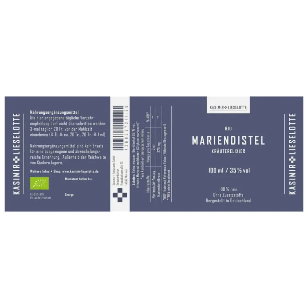 Mariendistel Tinktur — Kasimir + Lieselotte
