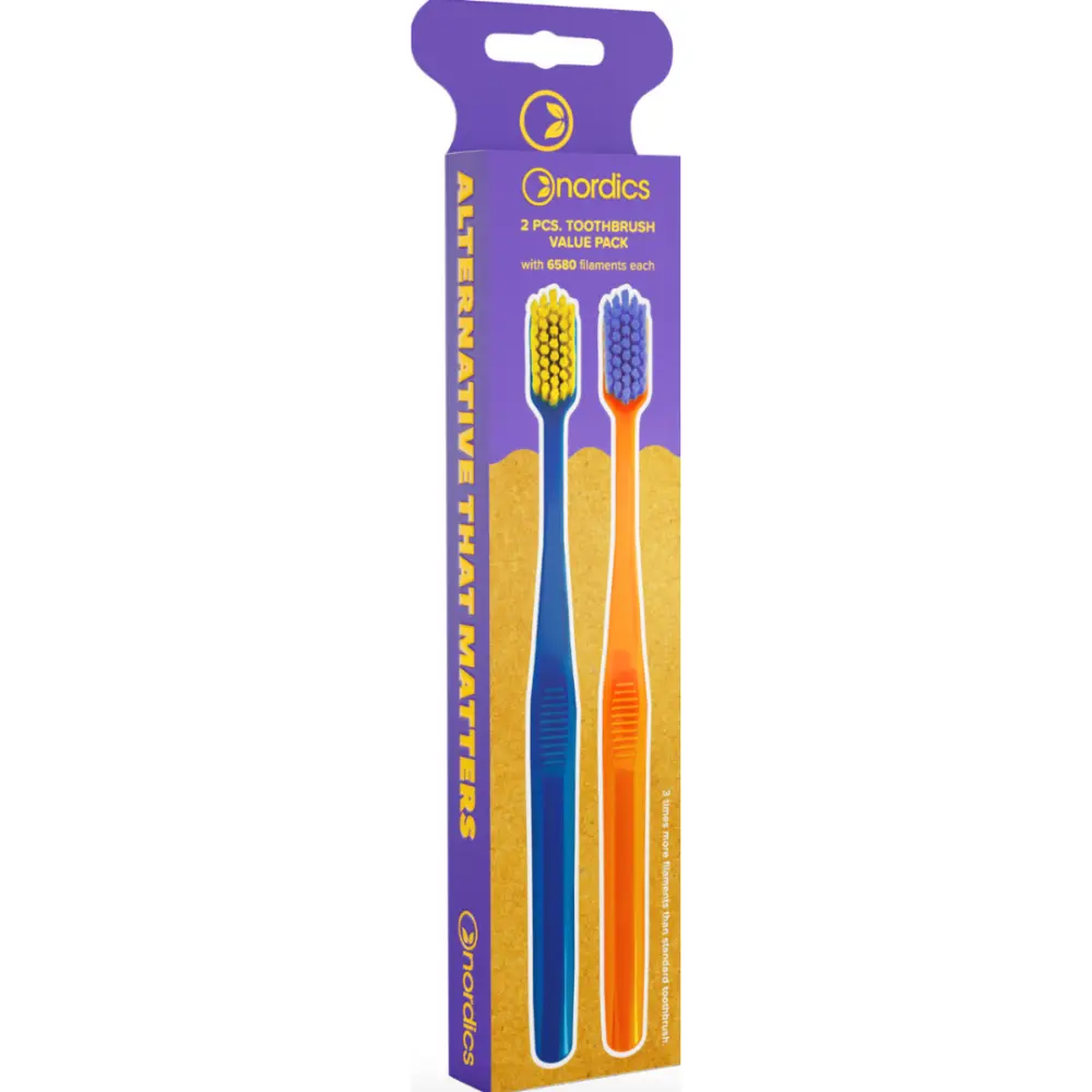 Brosse à dents écologique Premium 6.500 poils - Pack de 2 - Nordics — Don Dandrea Deutschland