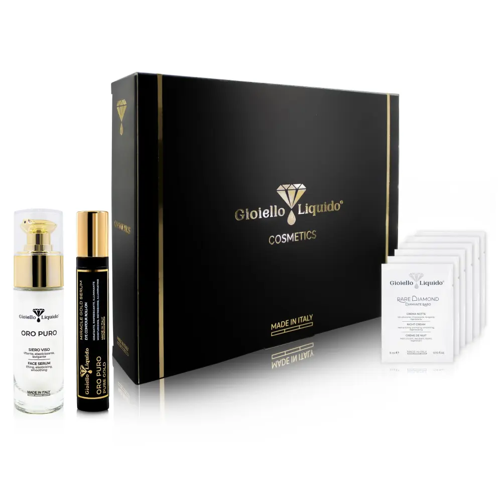 Coffret de soins anti-âge Oro Puro - Sérum & Sérum Miracle Roll-on Or Pur — Gioiello Liquido