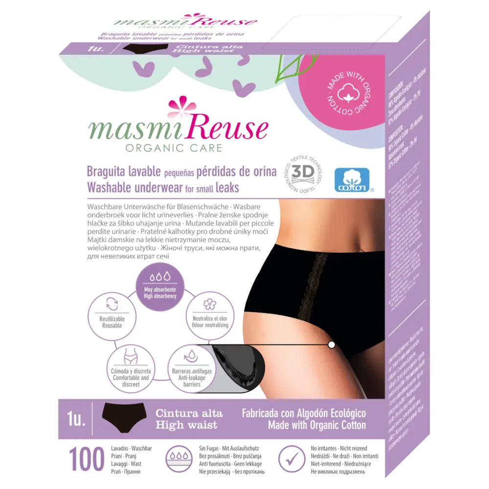Bio Inkontinenz Maxislip Schwarz Größe: S - Masmi Reuse — Don Dandrea Deutschland