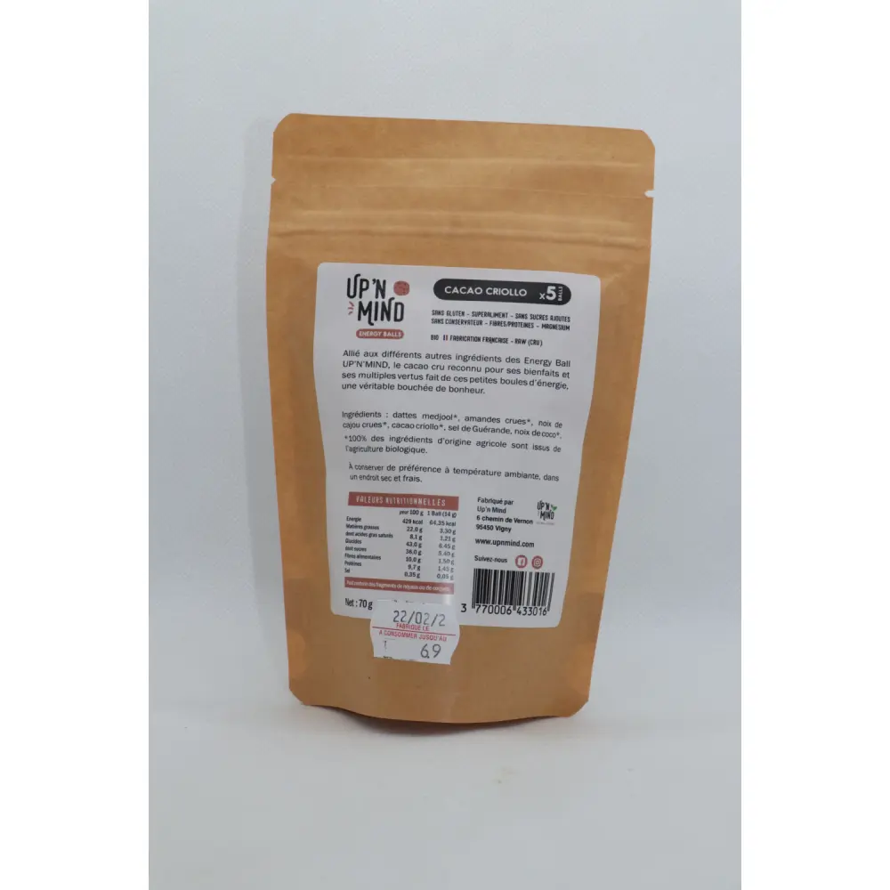 Energy Ball - Cacao Cru — Up'N Mind