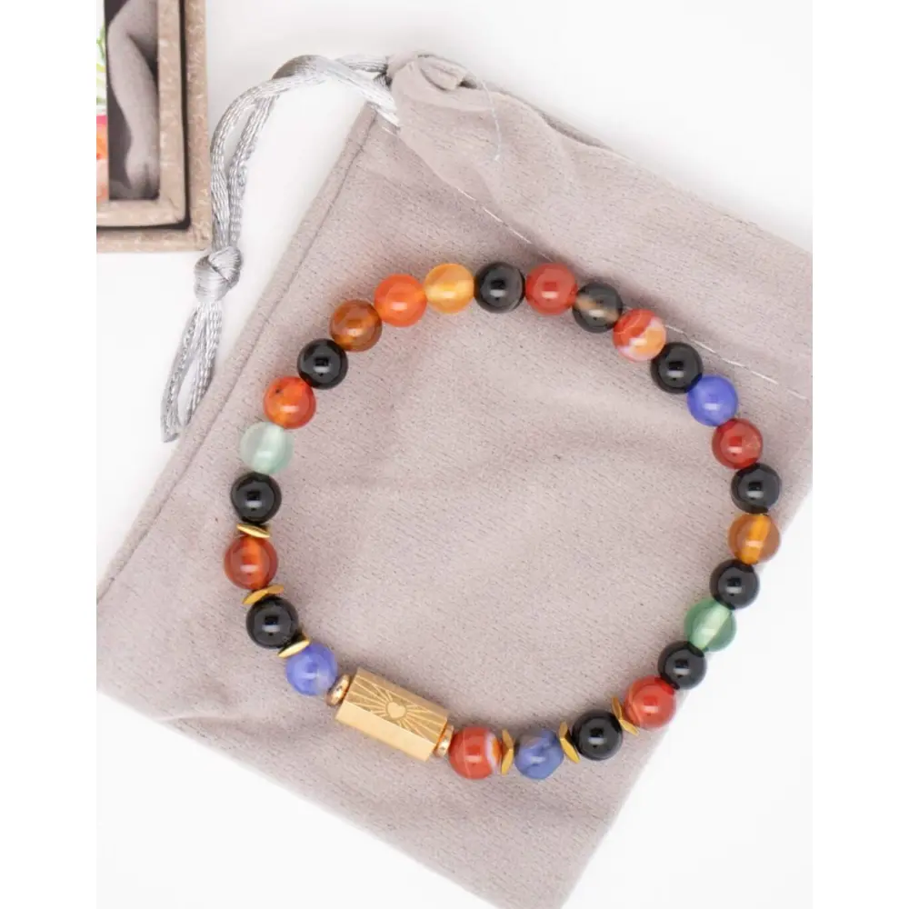 Bracelet Agate Multi Caixa en pierre naturelle — Paloma de Bahia