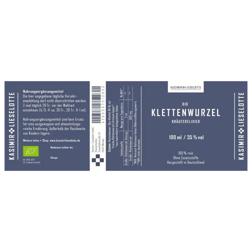 Klettenwurzel Tinktur Bio — Kasimir + Lieselotte