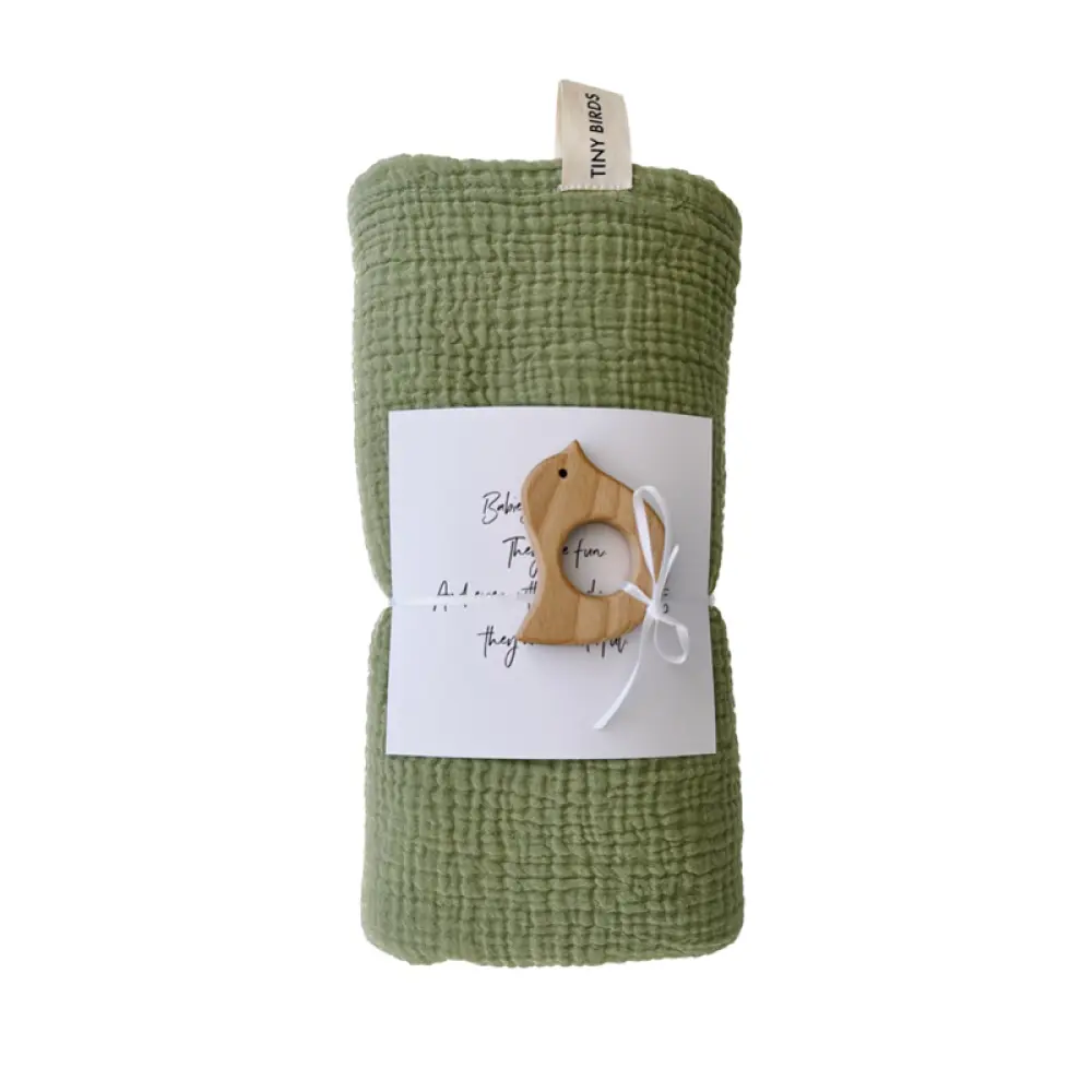 Musselintuch Birdie Sage — TINY BIRDS