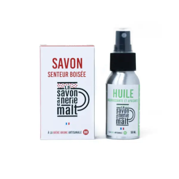 Pack 1 savon bière brune & 1 huile à la bière artisanale Bio