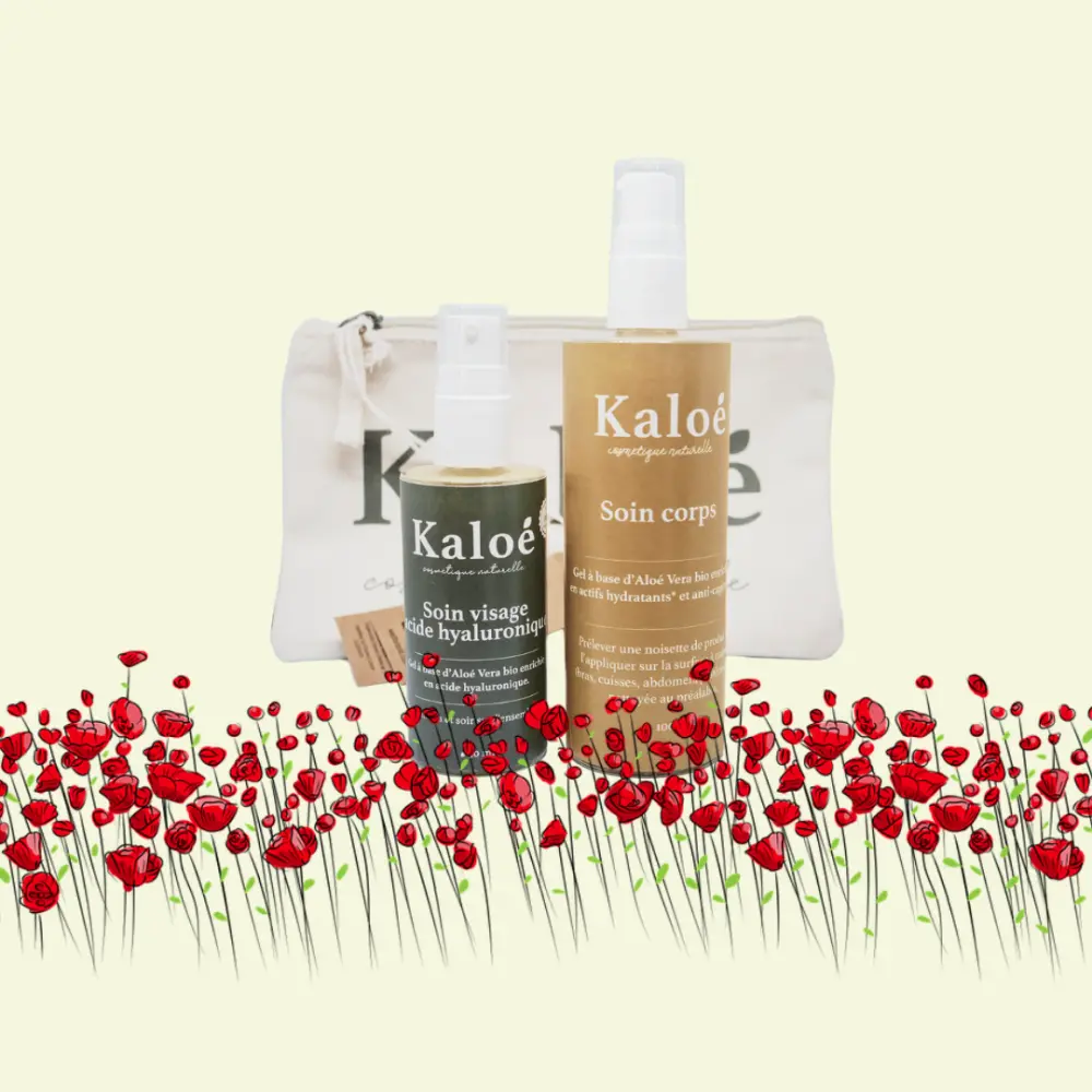 Hyaluronsäure Gesichtspflege + Körperpflege + Kosmetiktasche S — Kaloé