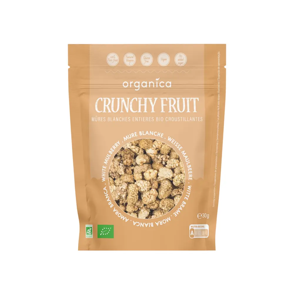 Crunchy Fruit Mûre Blanche Lyophilisée Bio - Lot de 5 — Organica Crunchy Fruit