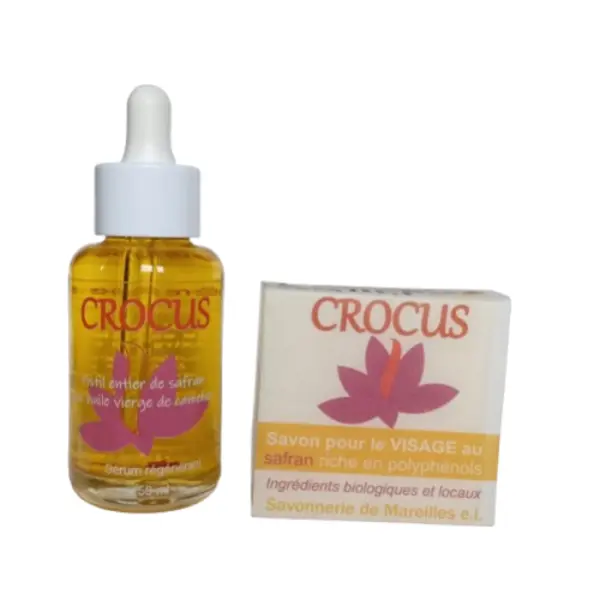 Lot sérum + savon gamme crocus au Safran