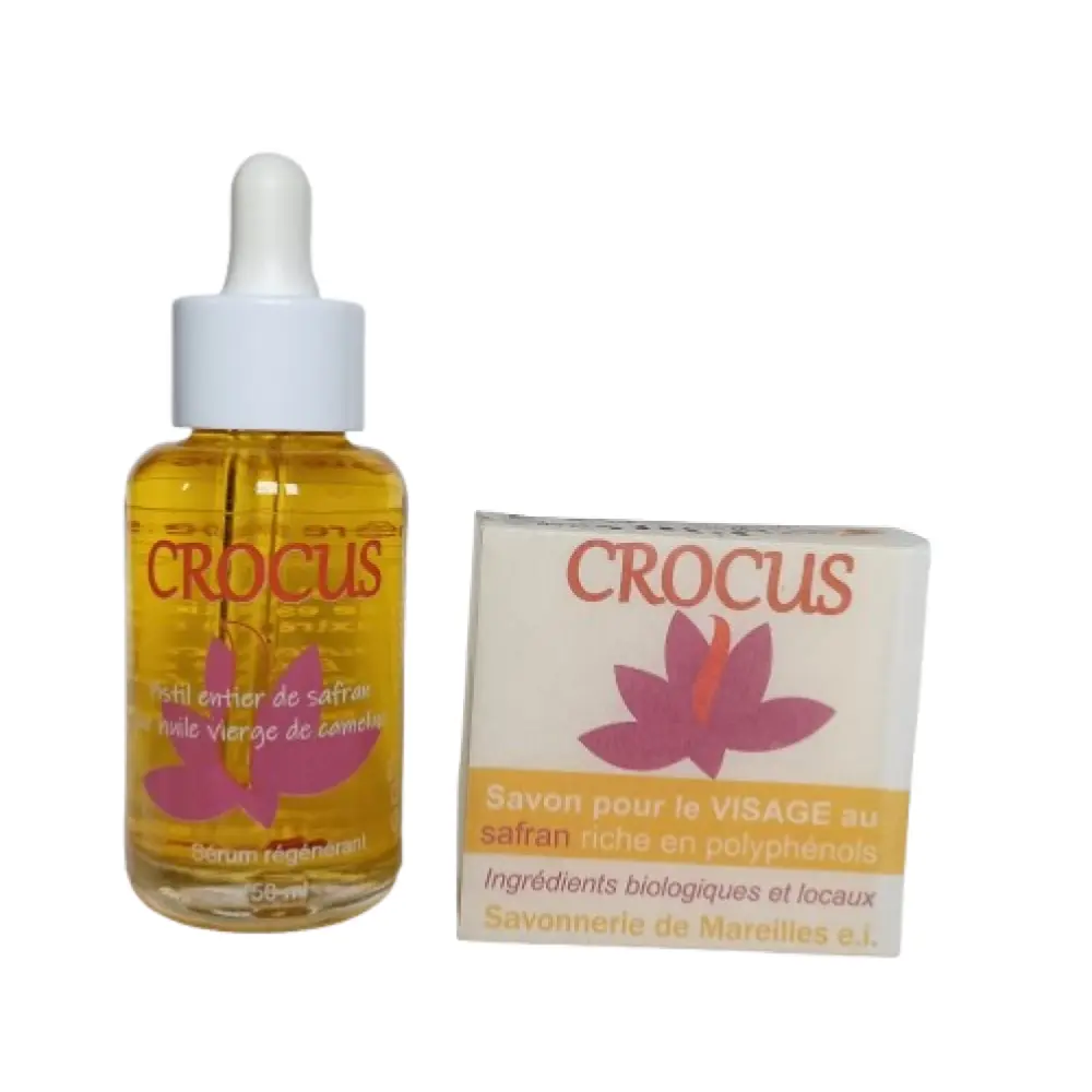 Lot sérum + savon gamme crocus au Safran — Savonnerie de Mareilles