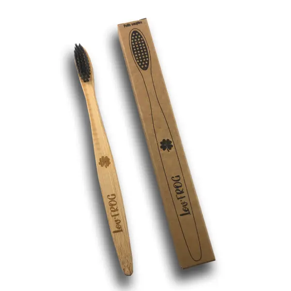 Brosse à dents en Bambou infusée au Charbon Actif - Enfant - Trèfle