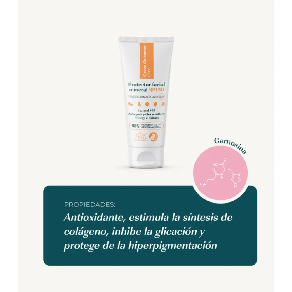 Protector solar mineral SPF50 apto para piel sensible — Green Cornerss