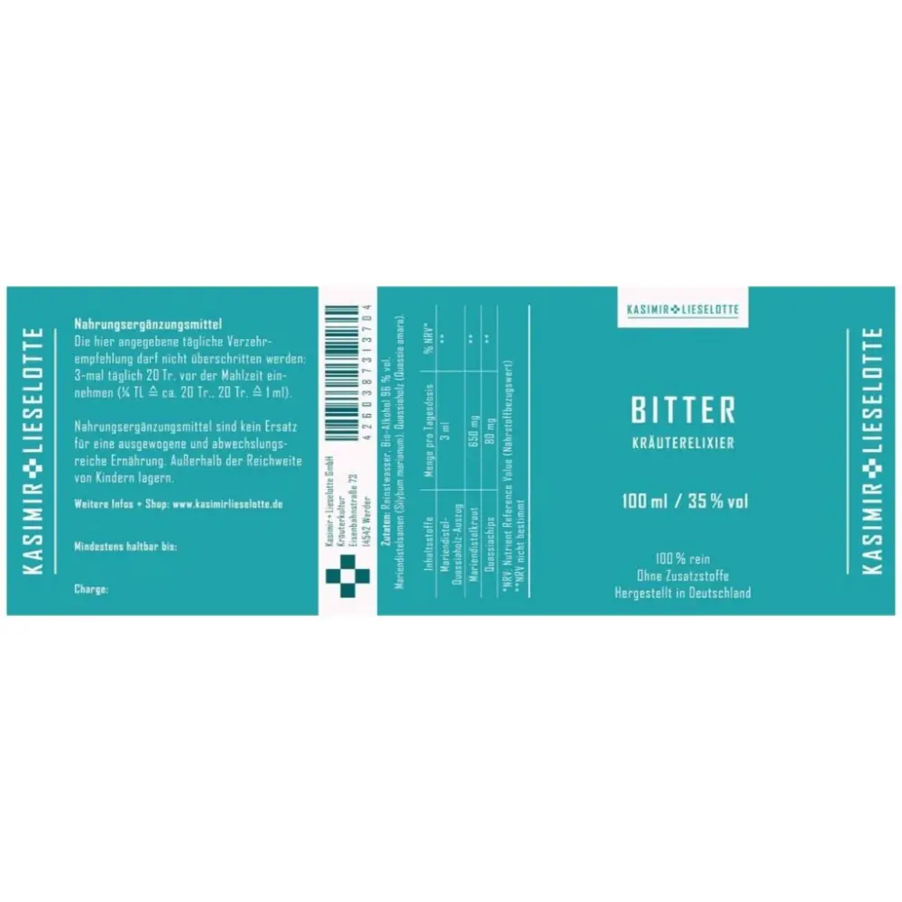 Bitter Tinktur — Kasimir + Lieselotte
