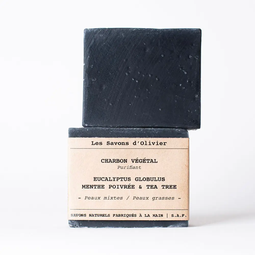 Savon N° 28 - Charbon Végétal, Eucalyptus Globulus, Menthe Poivrée & Tea Tree — Les Savons d'Olivier