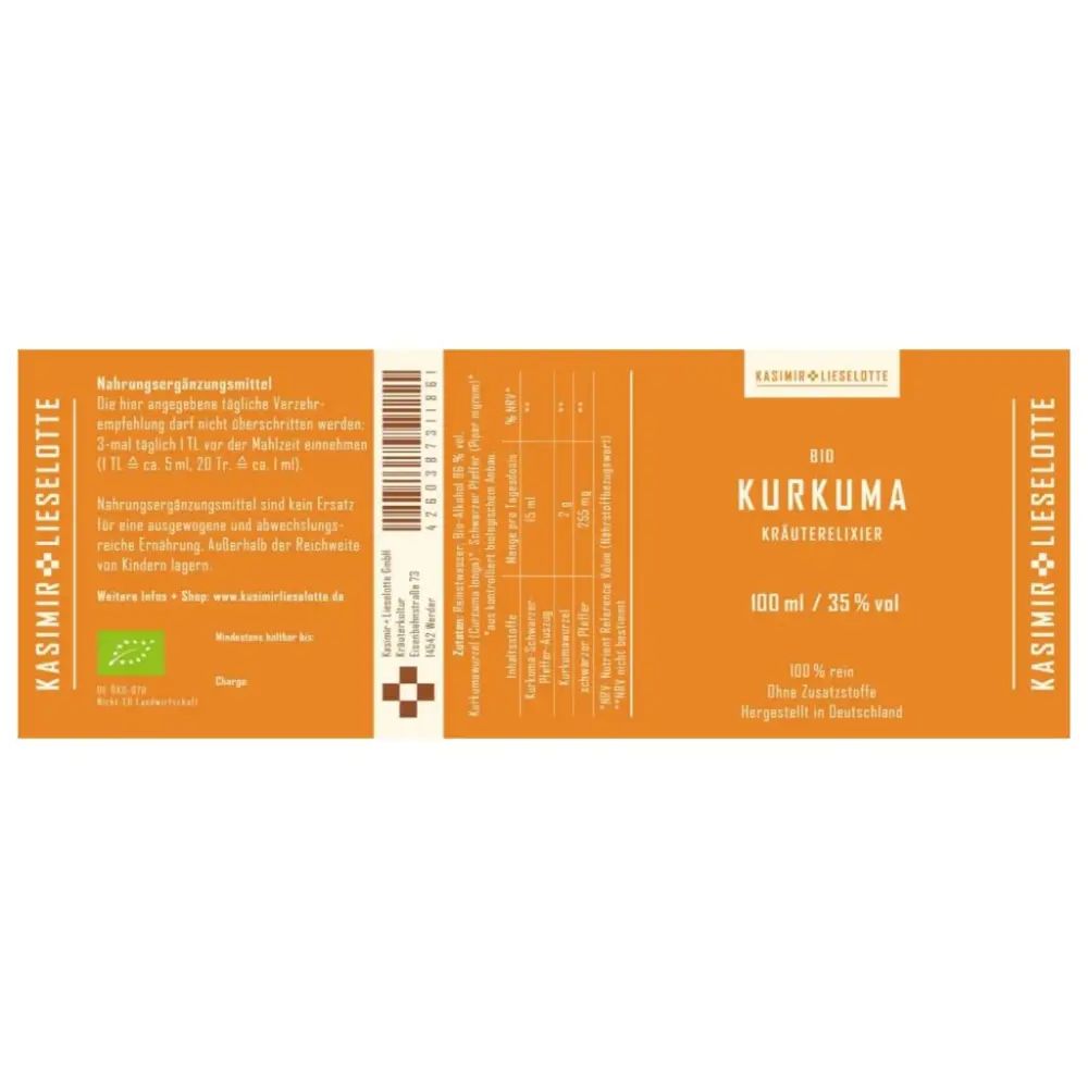 Teinture Mère de Curcuma Bio — Kasimir + Lieselotte
