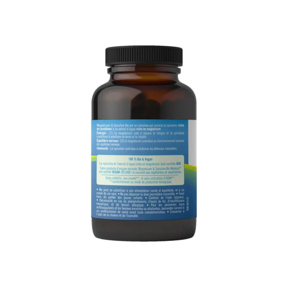 Magnésium végétal et Spiruline Bio - 180 comprimés — Natésis