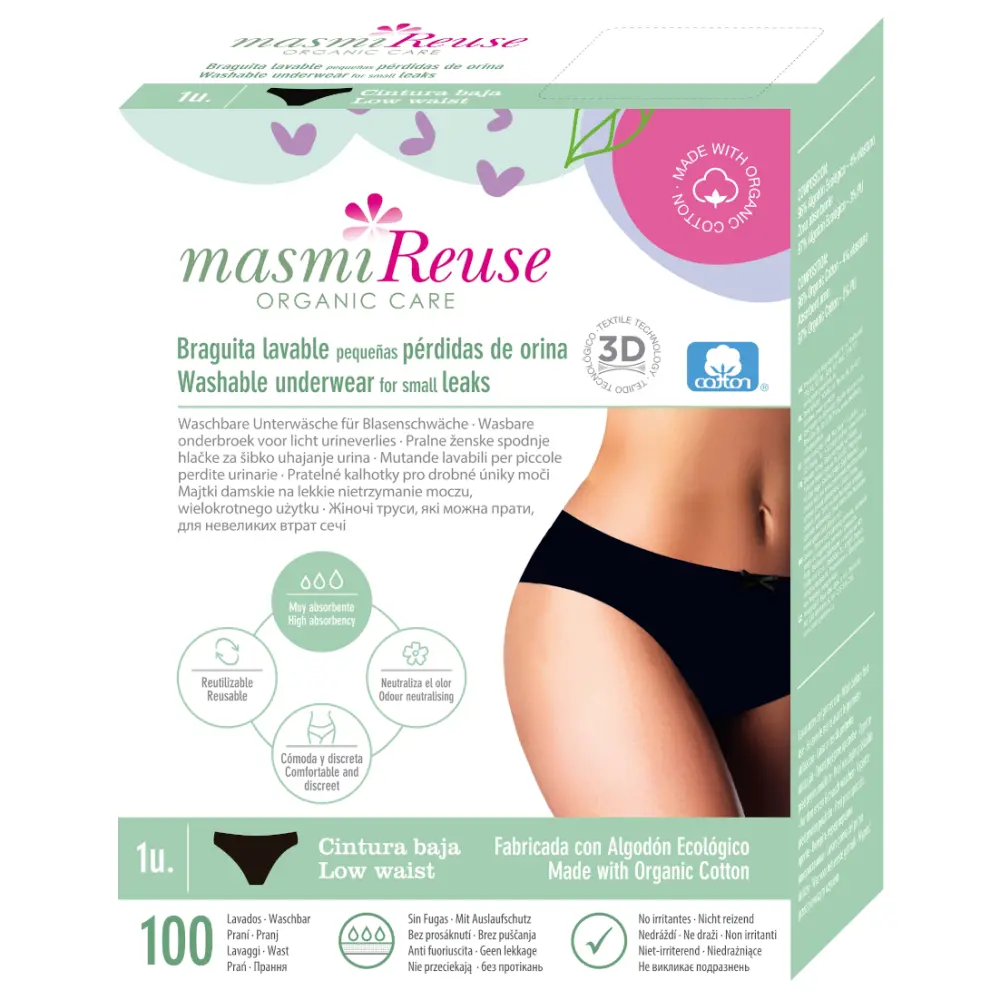 Bio Inkontinenz Slip Schwarz Größe: M - Masmi Reuse — Don Dandrea Deutschland