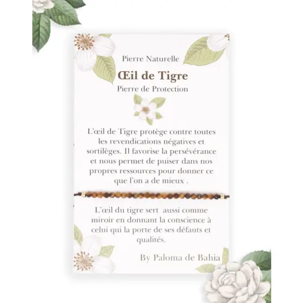 Pulsera de ojo de tigre en piedra natural
