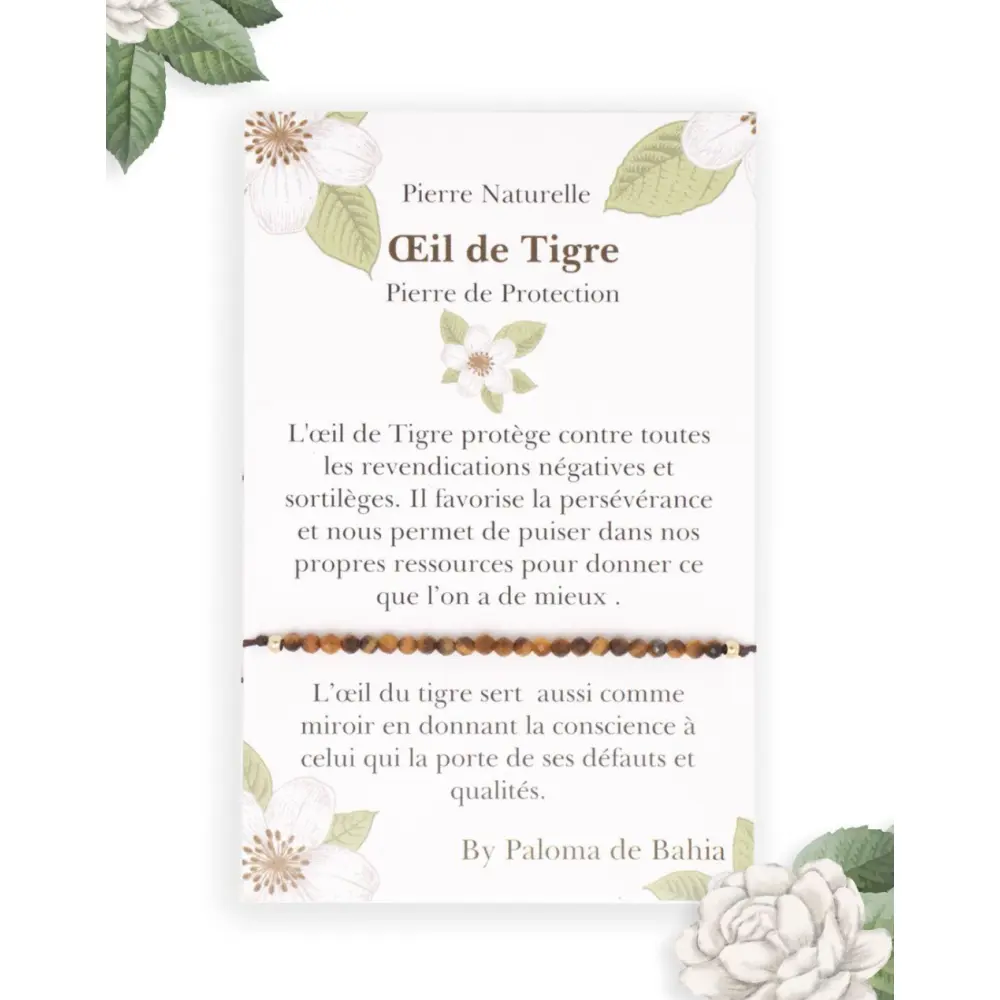 Bracciale con occhio di tigre in pietra naturale — Paloma de Bahia