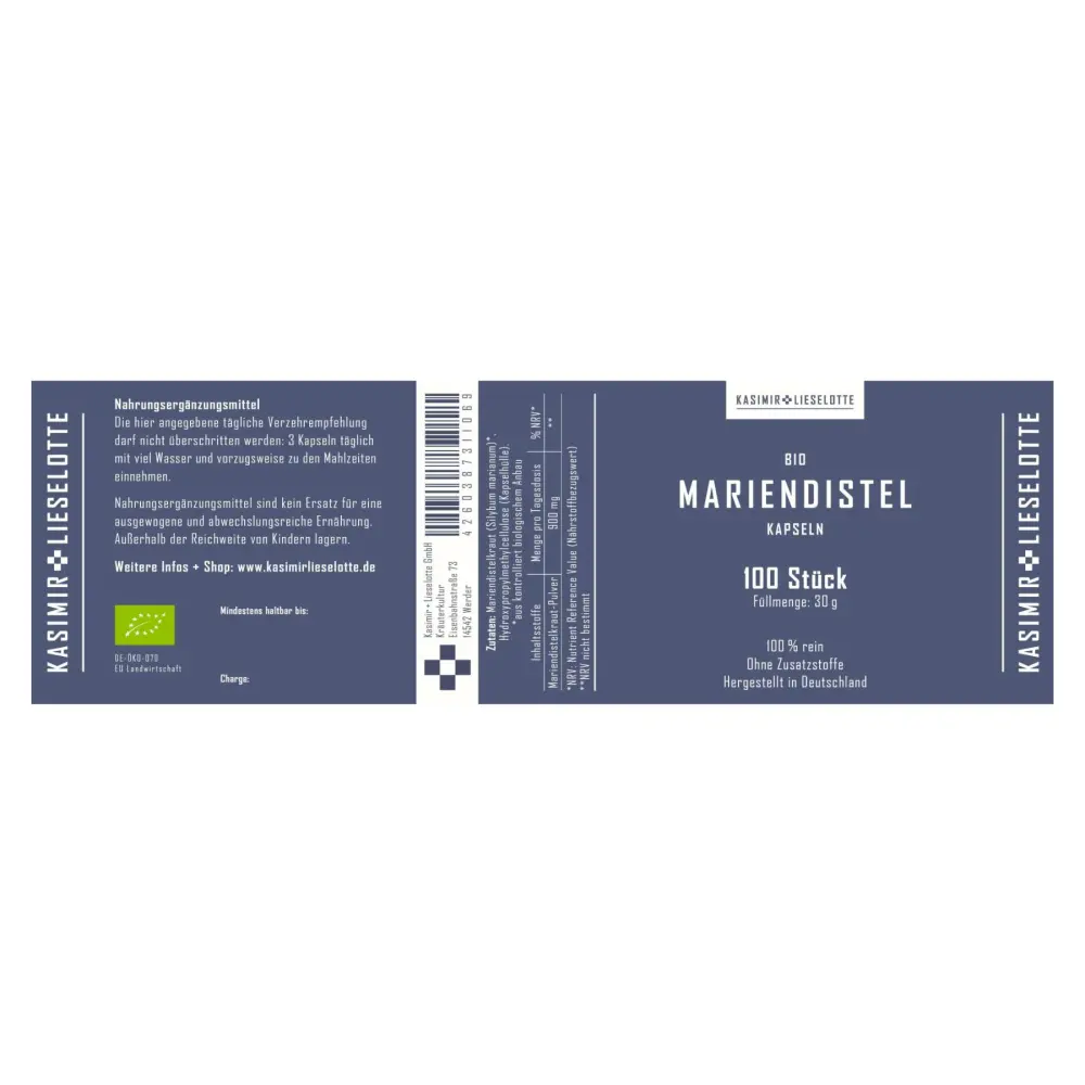 Mariendistel Kapseln Bio — Kasimir + Lieselotte