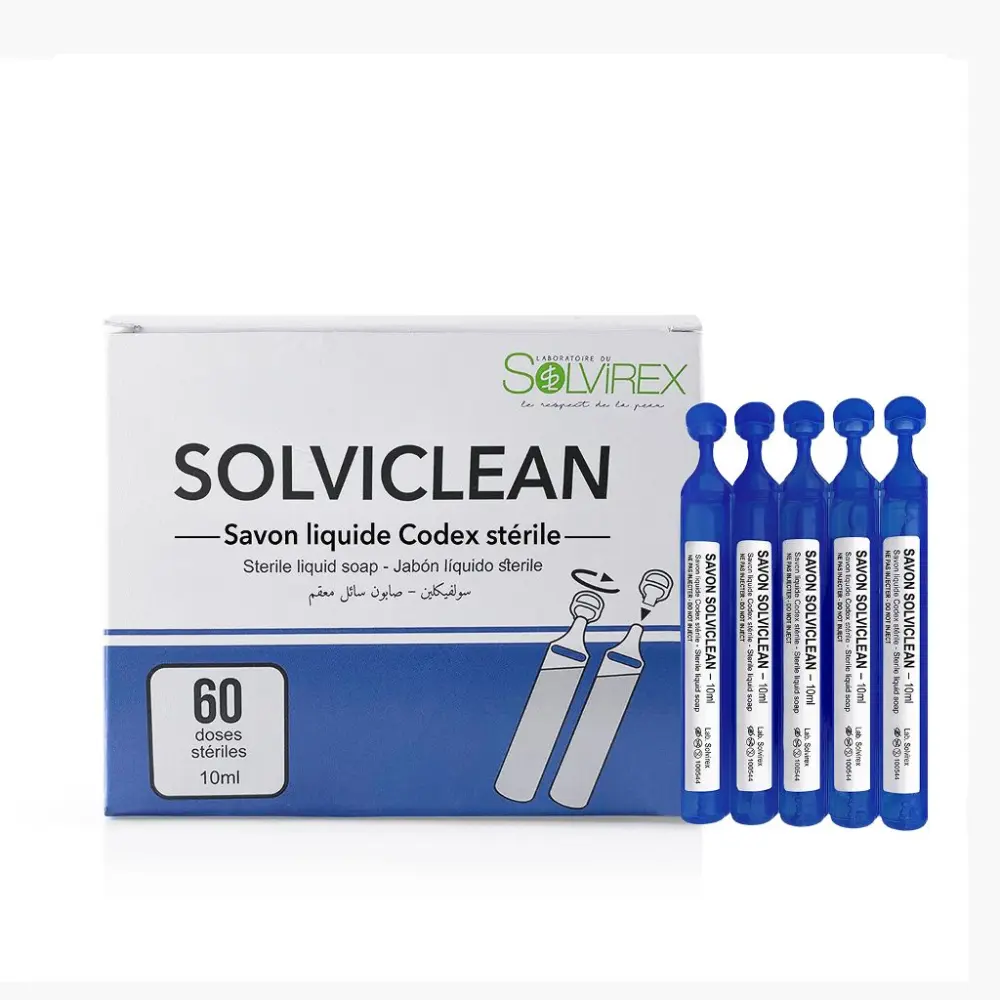 Savon liquide stérile hypoallergénique - unidoses Codex — Laboratoire du Solvirex