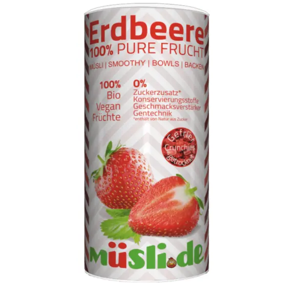 Bio Erdbeere Stücke Gefriergetrocknet