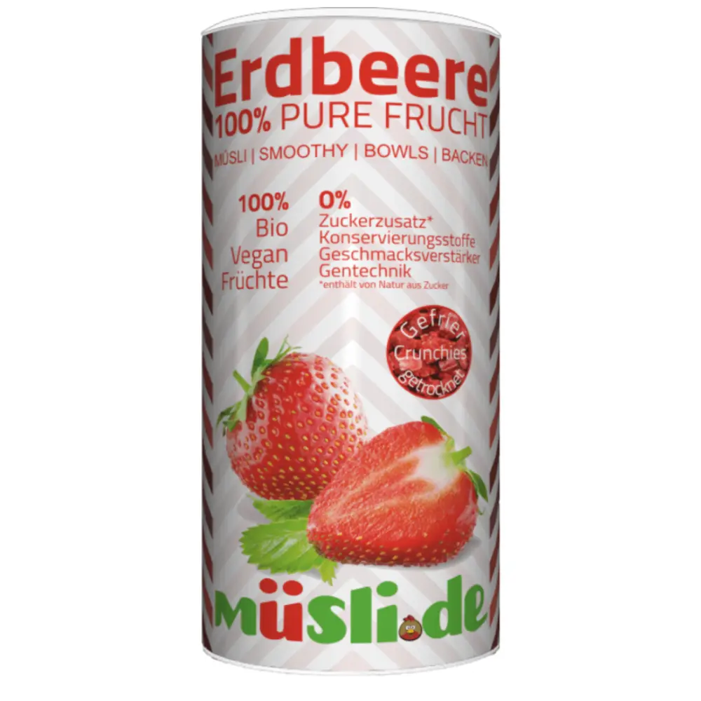 Bio Erdbeere Stücke Gefriergetrocknet — Müsli.de