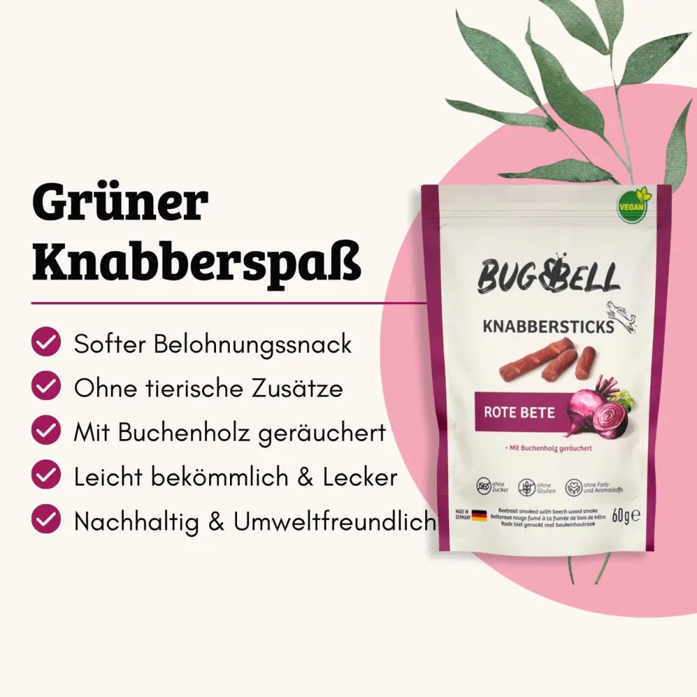 Softe Knabbersticks - Rote Bete - Veganer Hundesnack — BugBell