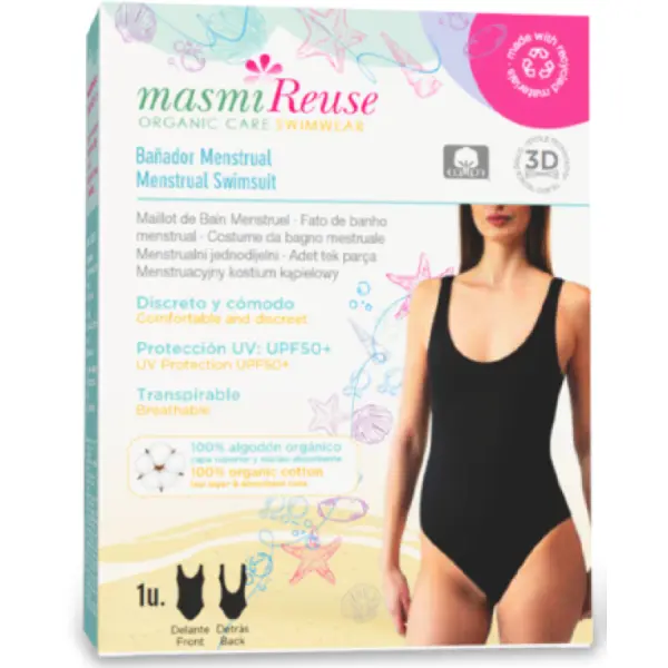 Bio Perioden Badeanzug Schwarz Größe: L - Masmi Reuse