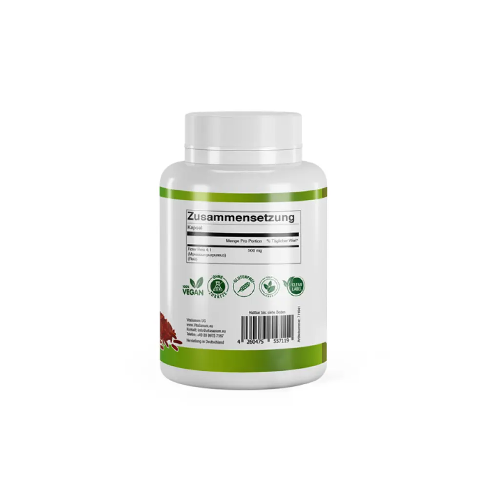 VitaSanum® - Roter Reis (Monascus purpureus) 500 mg 100 Kapseln — VitaSanum