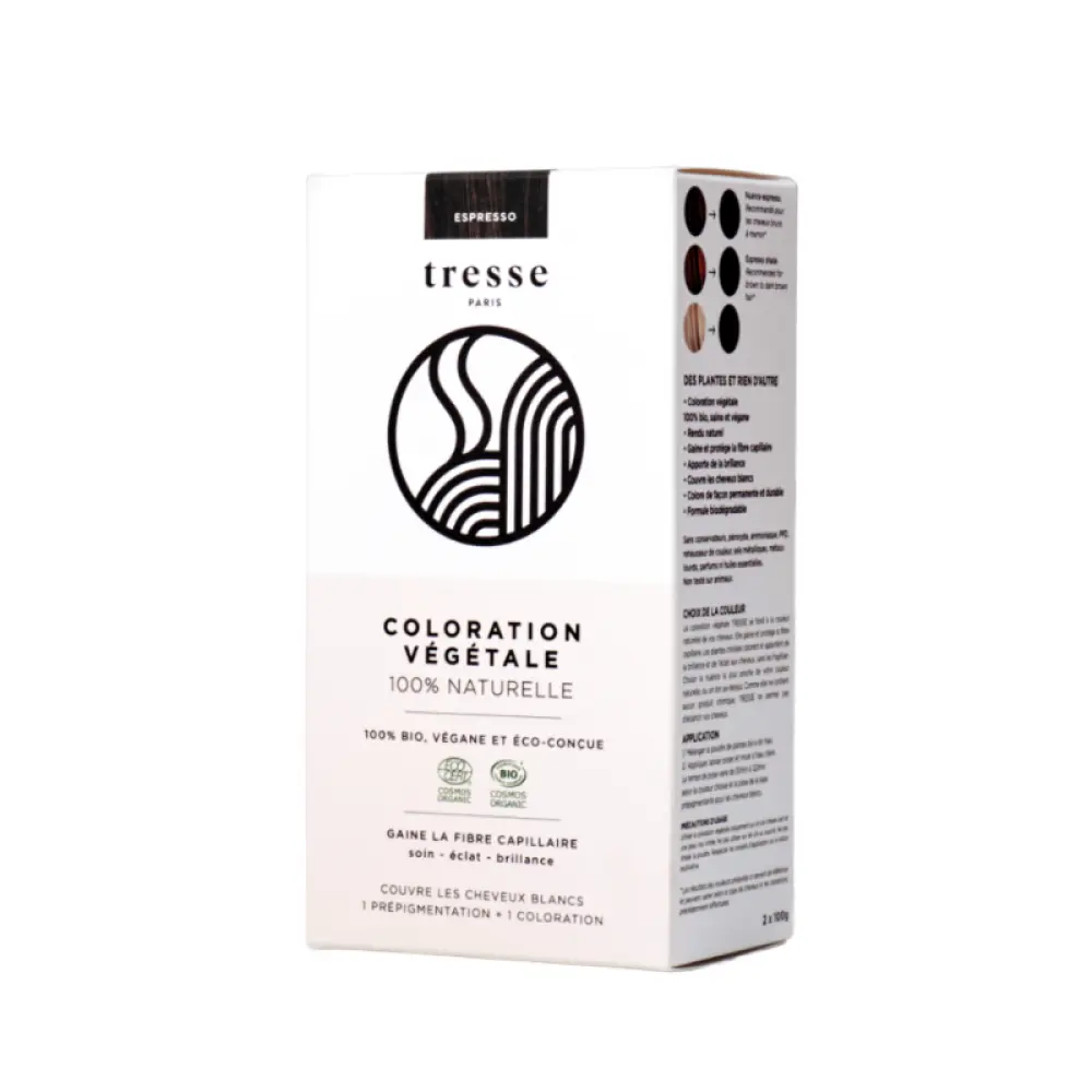 Coloration végétale Espresso - brun profond, kit 2 étapes — Tresse Paris
