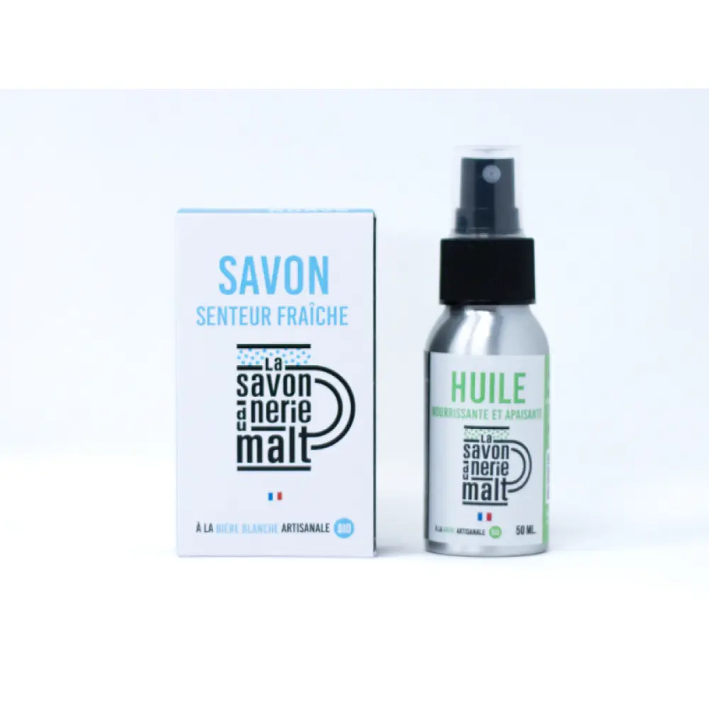 Pack 1 savon bière blanche & 1 huile à la bière artisanale Bio — La Savonnerie du Malt