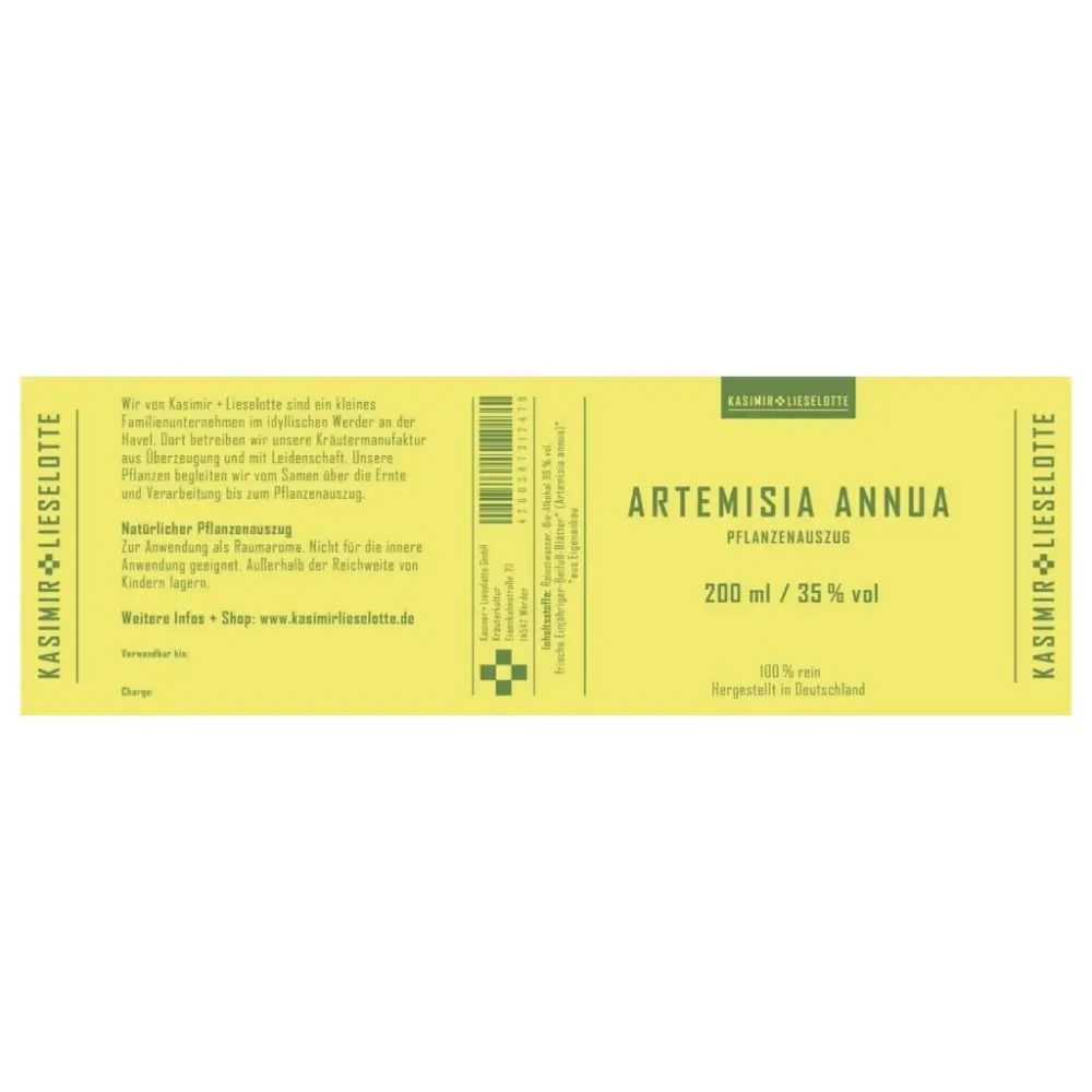 Extrait végétal d'Artemisia annua - parfum d'ambiance naturel — Kasimir + Lieselotte