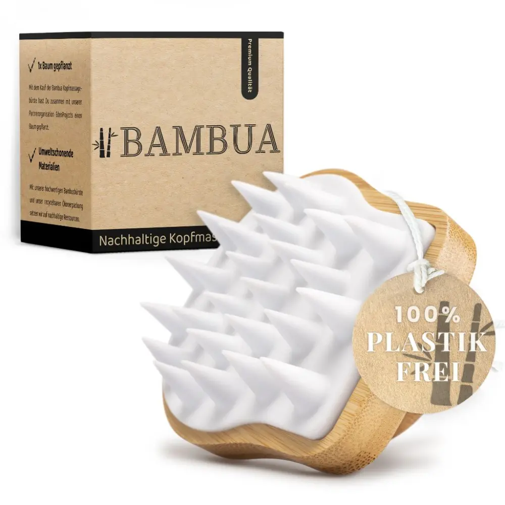 Brosse de Massage Cuir Chevelu - Blanc — BAMBUA