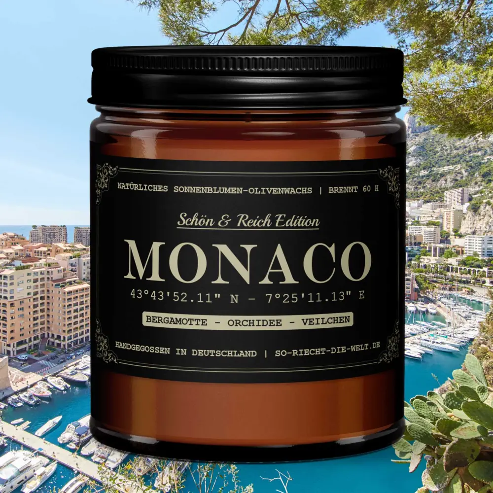 Bougie parfumée Monaco - Belle et riche édition - Bergamote | Orchidée | violet — So riecht die Welt