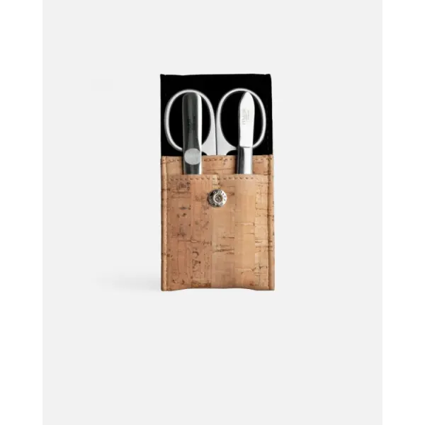 Set manucure 3 pièces cuir de liège - lime à ongles saphir