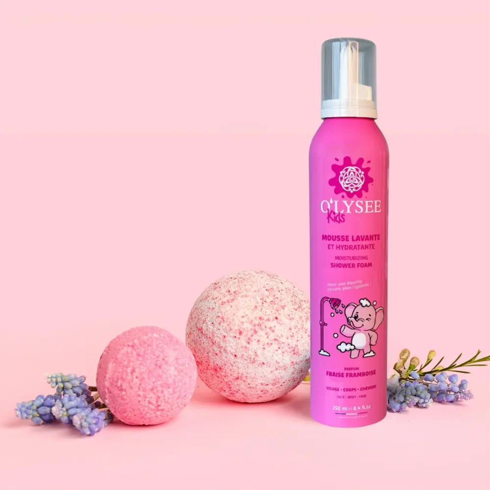 Mousse lavante hydratante 3 en 1 Fraise Framboise — O'lysee