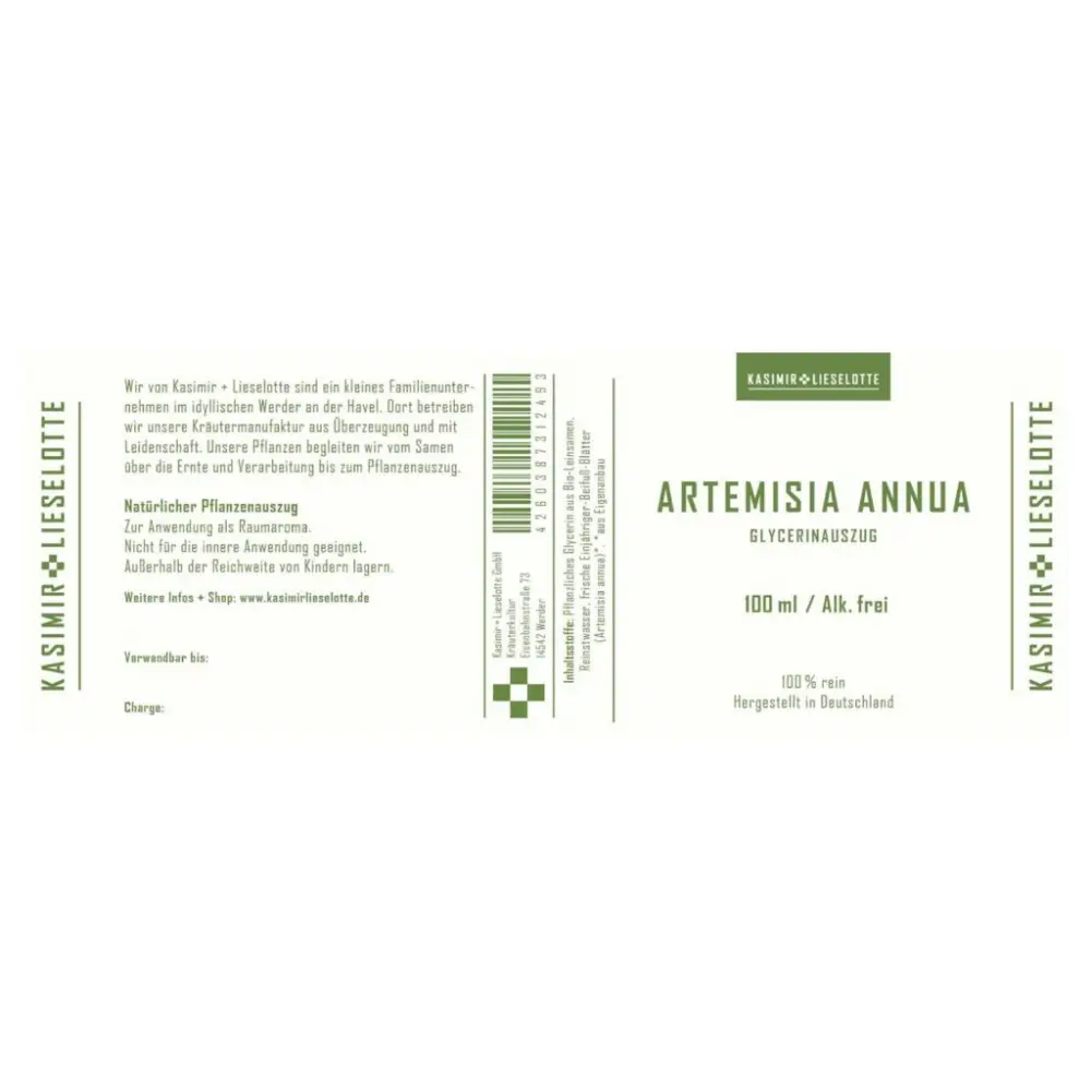 Extrait d'Artemisia annua sans alcool - parfum d'ambiance — Kasimir + Lieselotte