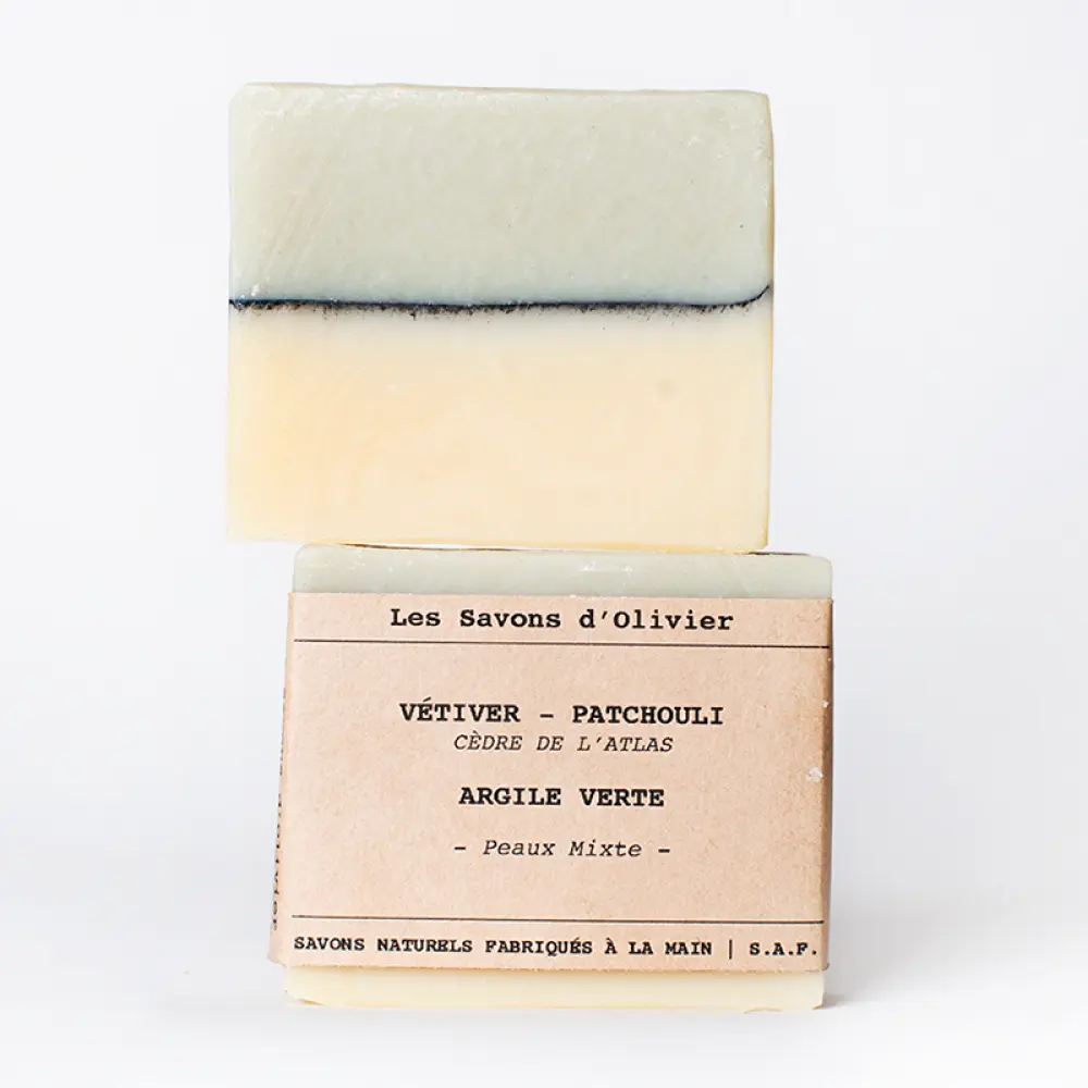 Savon N° 40 - Vétiver, Patchouli, Cèdre de l'Atlas & Argile Verte — Les Savons d'Olivier
