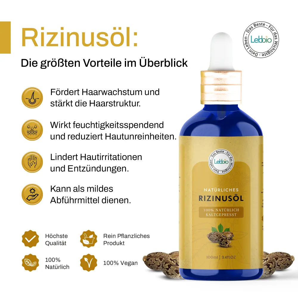 Rizinusöl - 100% natürlich & kaltgepresst — Lebbio
