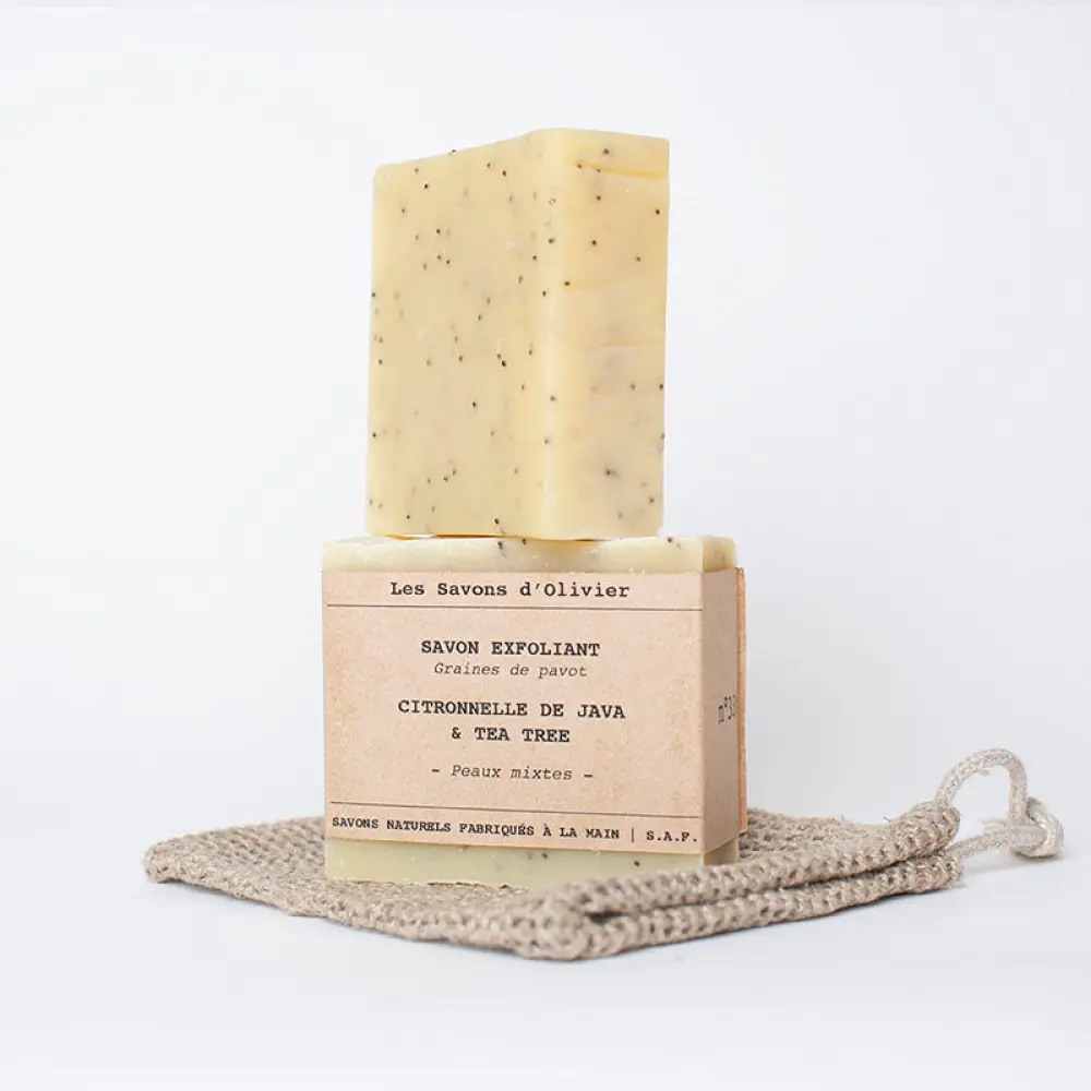 Savon N° 33 - Savon Exfoliant Citronnelle de Java & Tea Tree — Les Savons d'Olivier