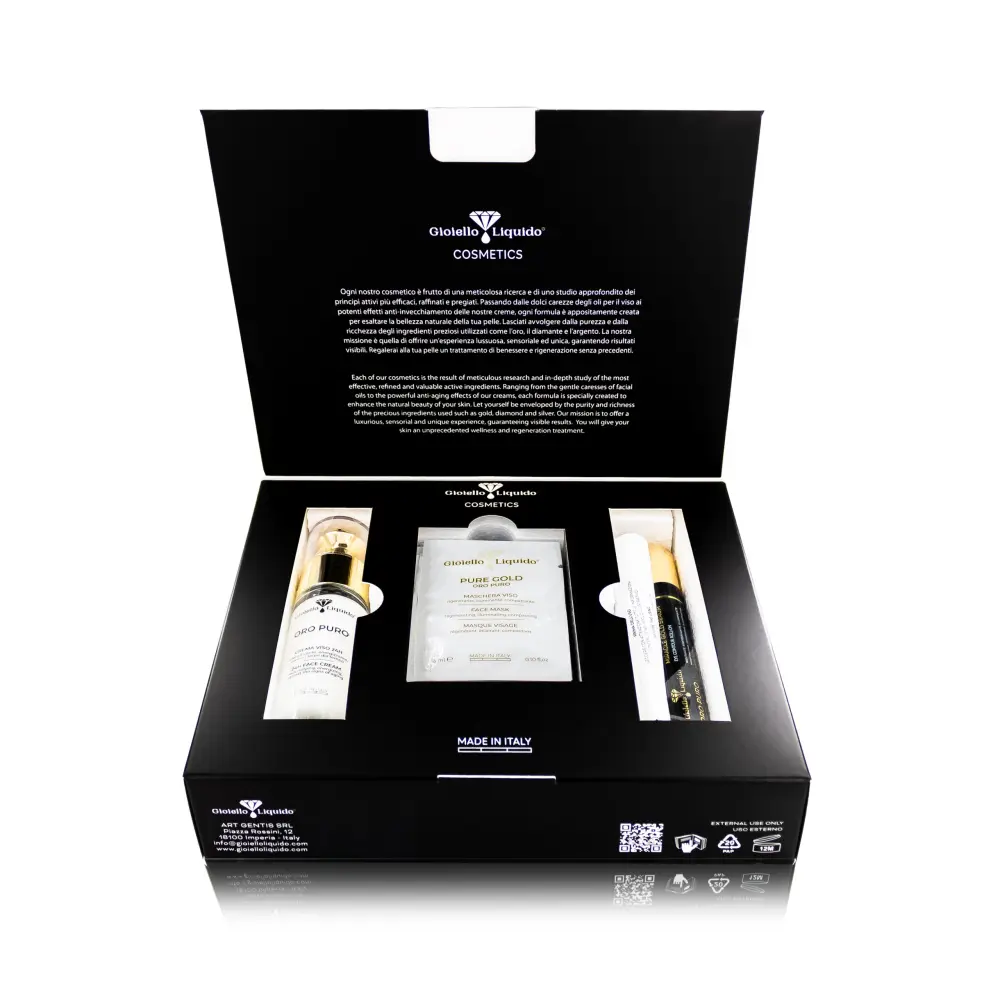 Kit de soins anti-âge Oro Puro - Crème visage 24H + Sérum Miracle Roll-on Or Pur — Gioiello Liquido