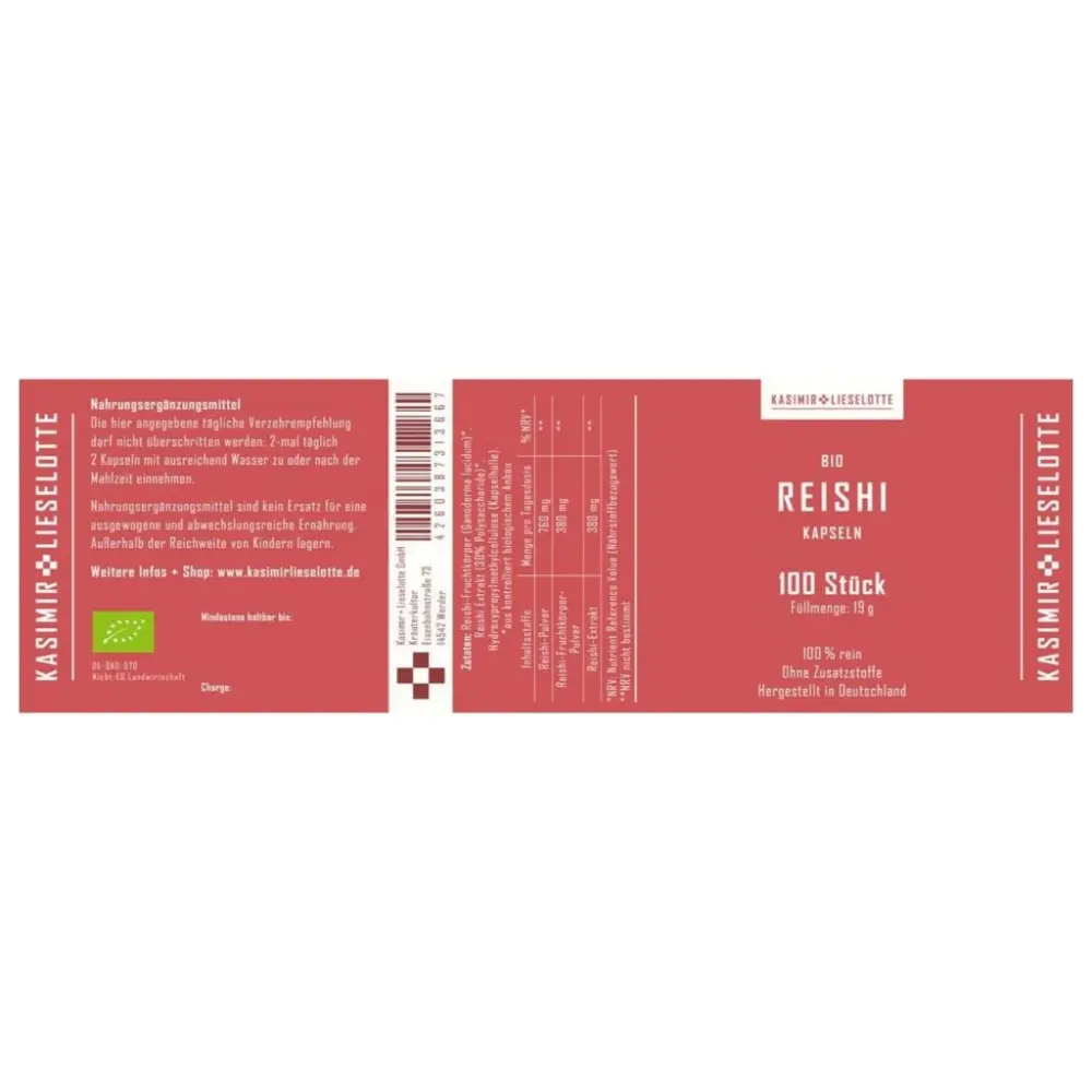 Reishi Kapseln Bio — Kasimir + Lieselotte