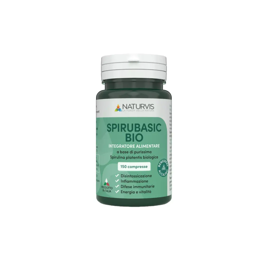 Spirubasic Bio, Integratore Alimentare Spirulina Platentis Biologica Italiana — NATURVIS