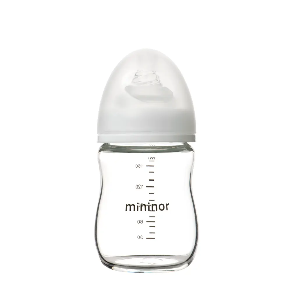 Biberon in Vetro Borosilicatato 160ml con Tettarella in Silicone — Mininor