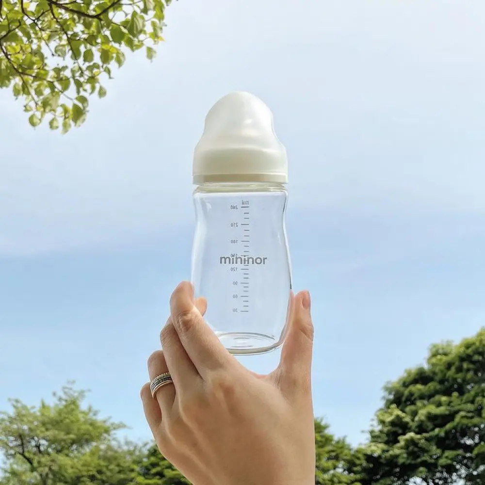 Biberon in Vetro Borosilicatato 160ml con Tettarella in Silicone — Mininor