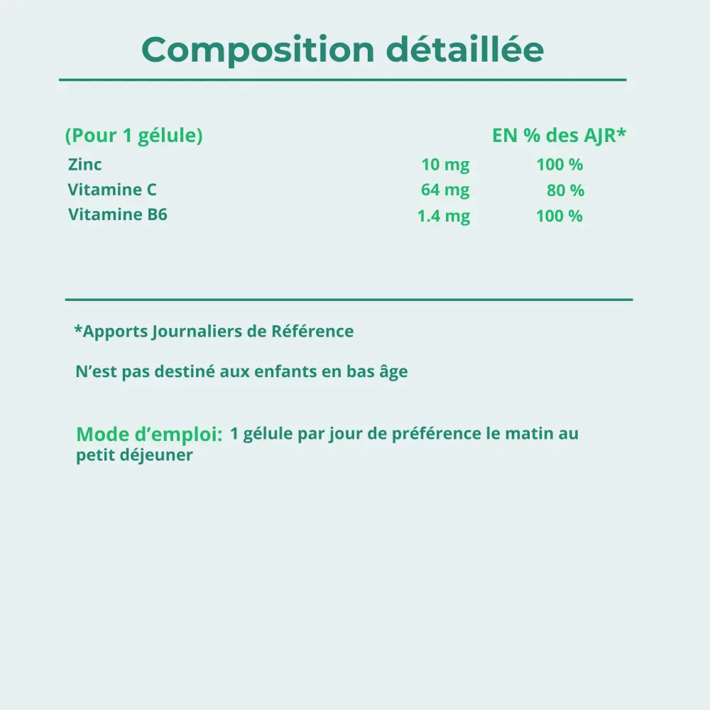 Zinc - 10mg - Immunité et défenses naturelles — Bio-Recherche