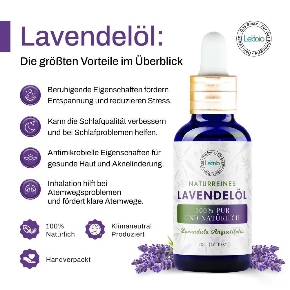Huile de lavande - 100% pure et naturelle — Lebbio