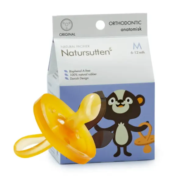 Orthodontischer Schnuller mit rundem Schild - Größe: M (6-12 Monate)