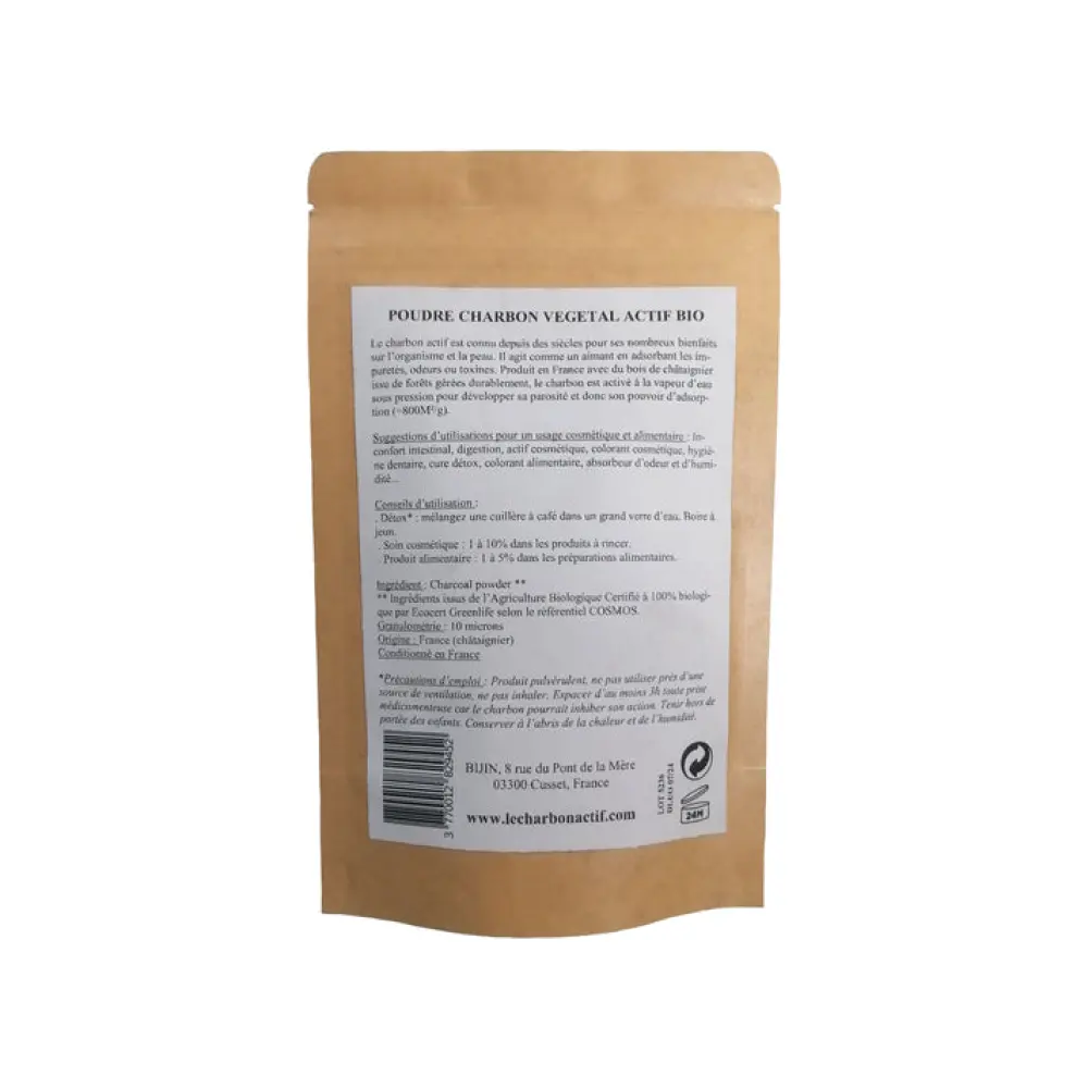 Poudre de charbon actif français Bio — Le Charbon Actif Français